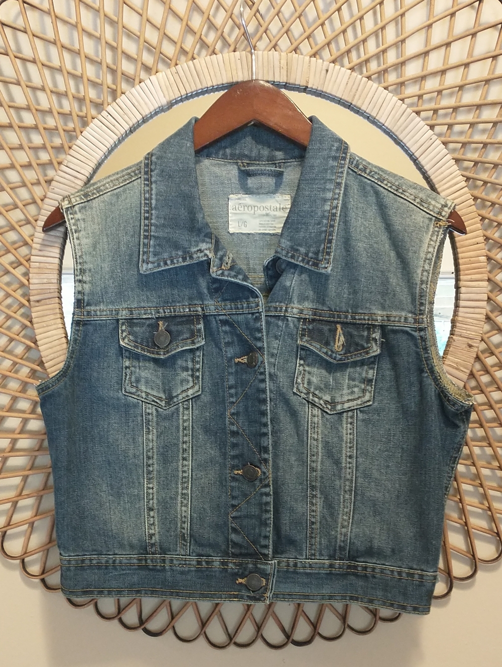 Aeropostale Denim Vest Like New! Size Large